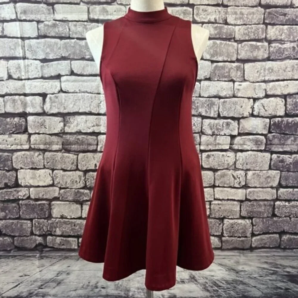 🎉🎉Host Pic🎉🎉 Free People Burgundy Sleeveless Fit & Flare Dress Size Medium